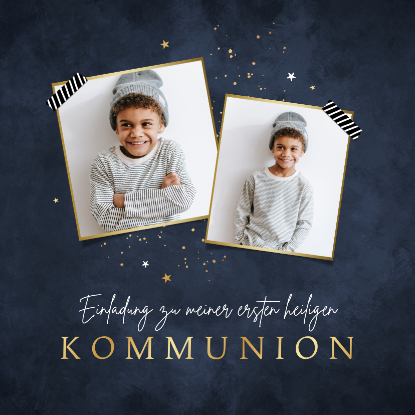 Kommunionskarten - Einladungskarte Erstkommunion Fotos & Sternchen