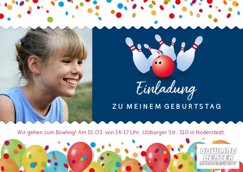 Kooperationen - Einladung Kindergeburtstag Bowlingcenter Norderstedt