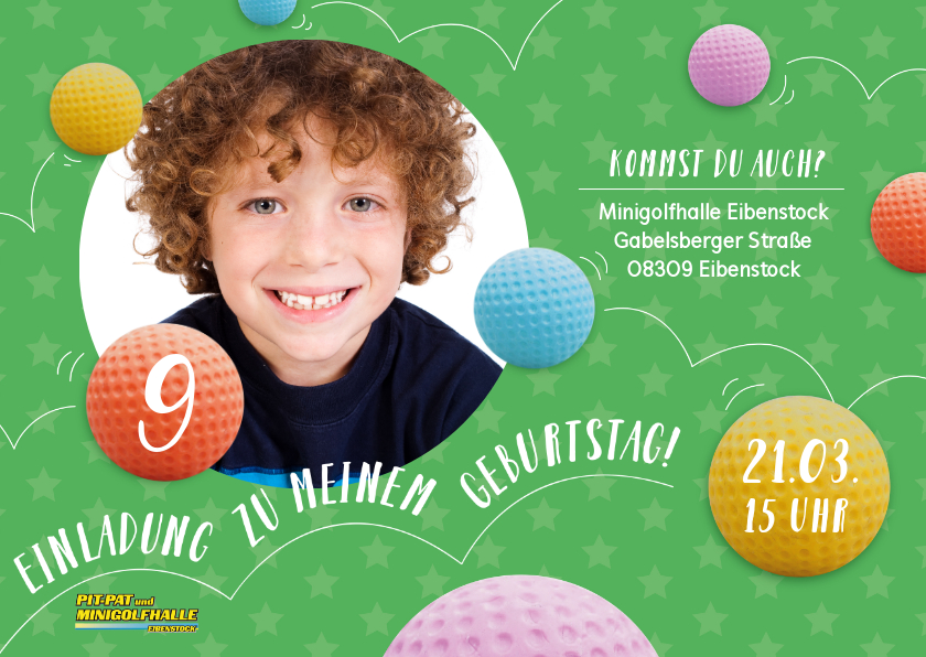Kooperationen - Einladung Kindergeburtstag Minigolfhalle in Eibenstock
