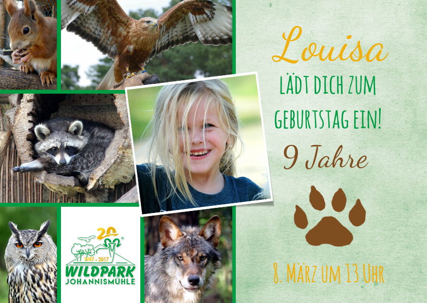 Kooperationen - Einladungskarte Wildpark Johannismühle
