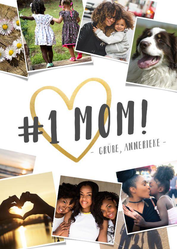 Muttertagskarten - Fotocollage Karte Muttertag #1 MOM!