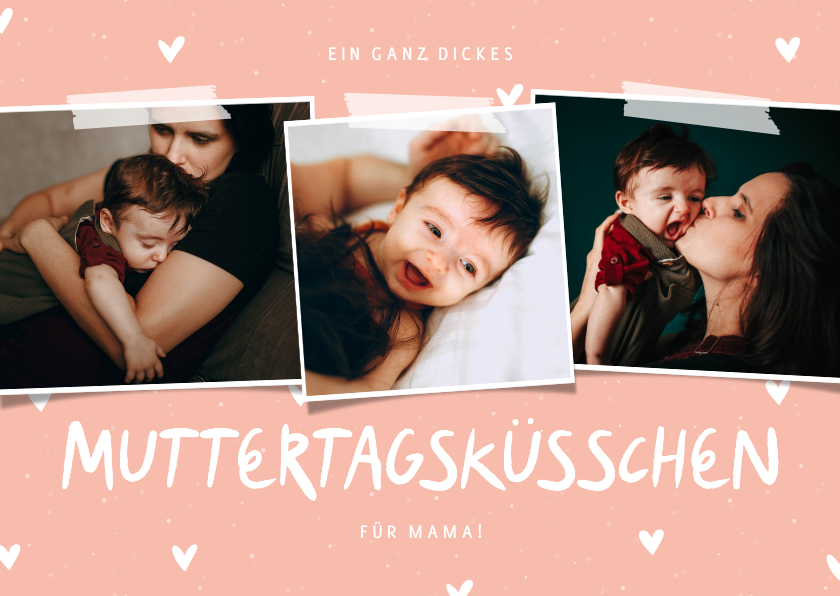 Muttertagskarten - Fotokarte Muttertagsküsschen