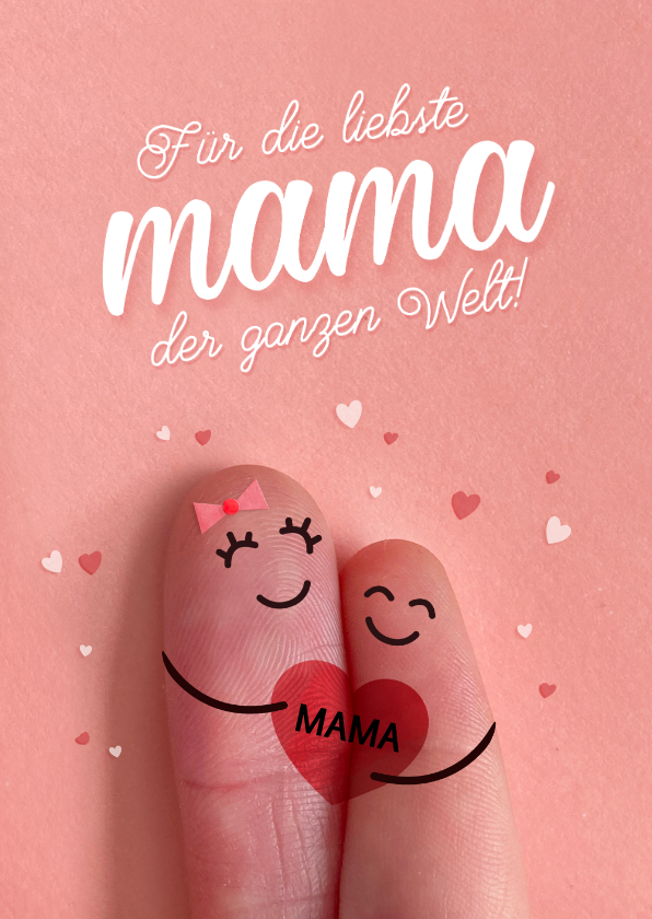 Muttertagskarten - Lustige Muttertagskarte Fingerfiguren
