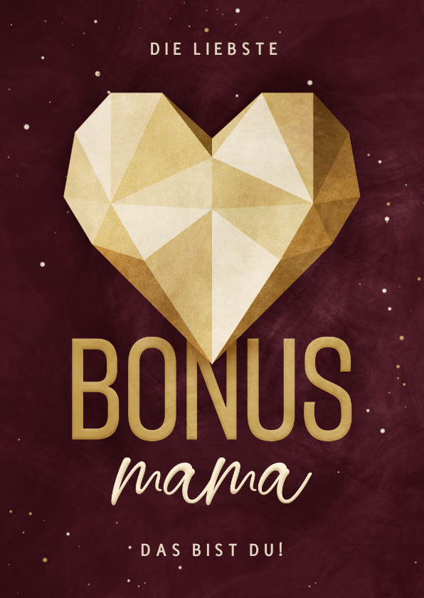 Muttertagskarten - Muttertagskarte 'Bonusmama' mit Herz