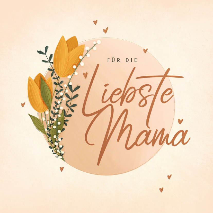 Muttertagskarten - Muttertagskarte Liebste Mama mit Tulpen & Foto innen