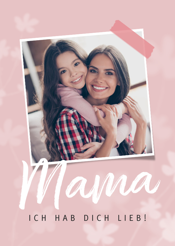 Muttertagskarten - Muttertagskarte stilvoll Foto und Blumen