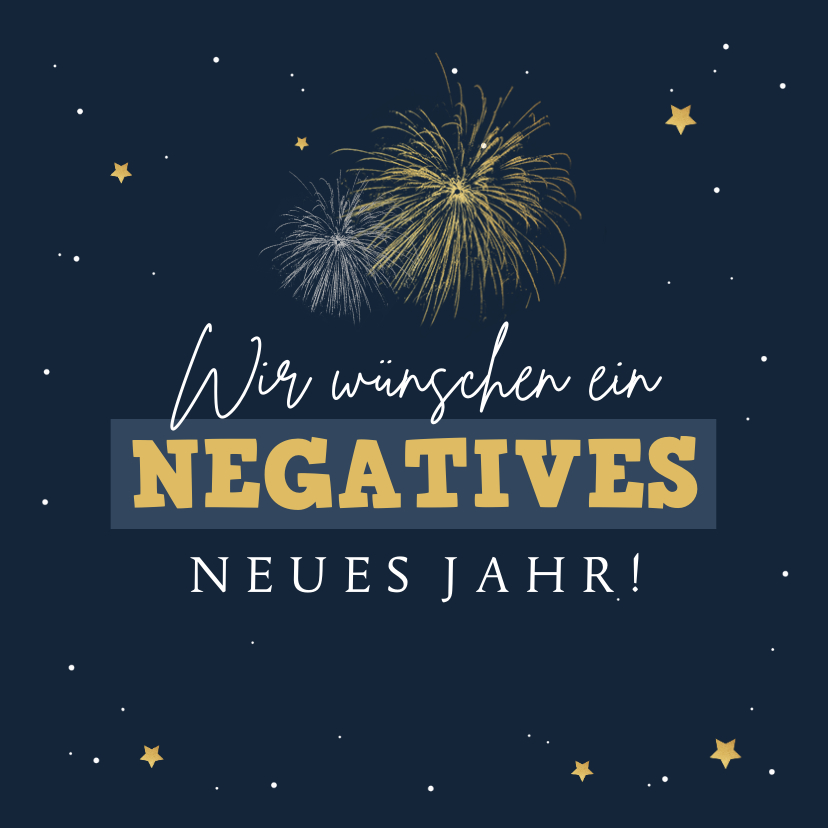 Neujahrskarten - Karte Neujahr 'Negatives neues Jahr'