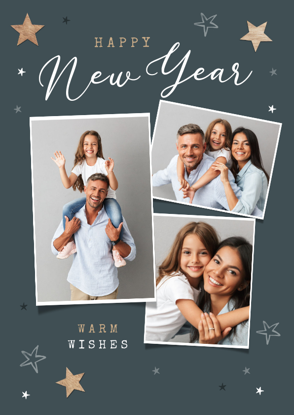 Neujahrskarten - Neujahrskarte 'Happy New Year' Fotocollage