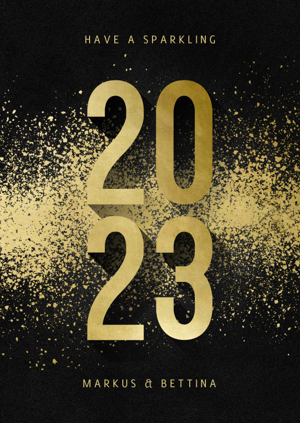 Neujahrskarten - Neujahrskarte sparkling 2022 Goldlook