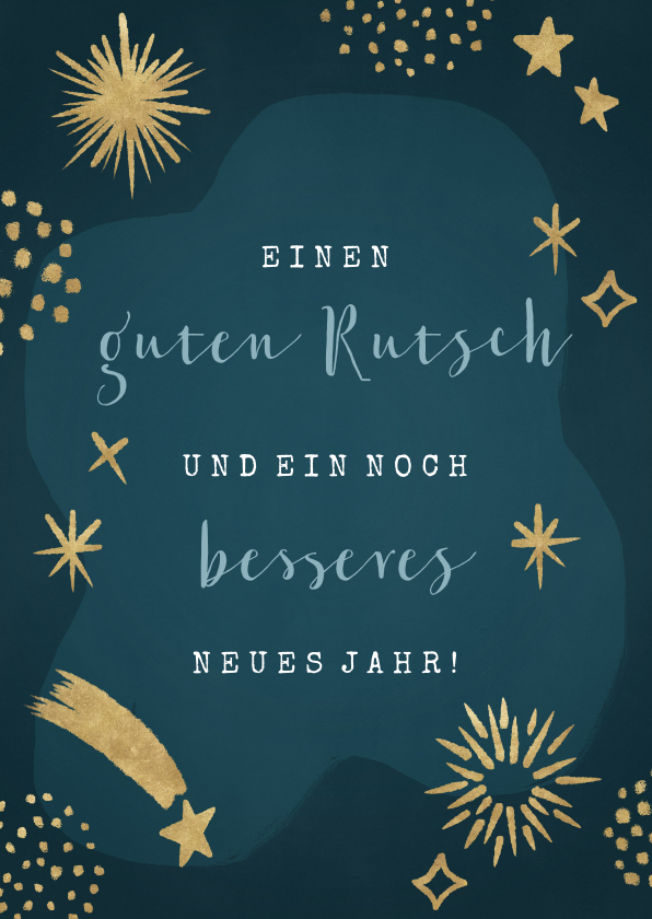Neujahrskarten - Neujahrskarte Sterne & Feuerwerk