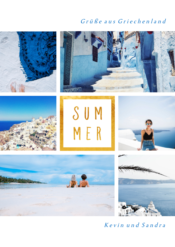 Urlaubskarten - Urlaubskarte 'Summer' mit 6 Fotos