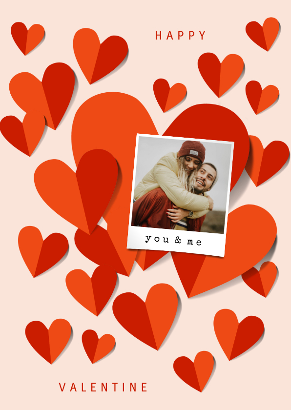Valentinskarten - Valentinskarte mit Herzchen & Foto