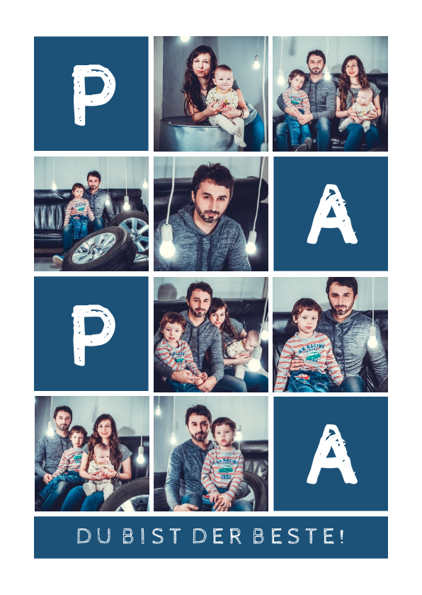 Vatertagskarten - Grußkarte Fotocollage Papa ist der Beste