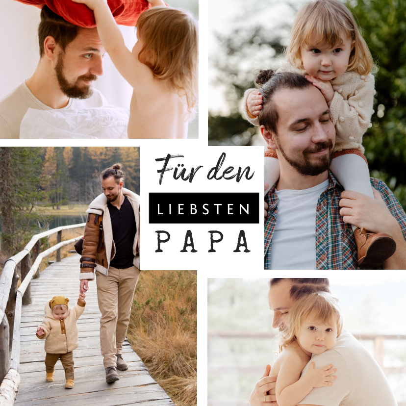 Vatertagskarten - Grußkarte Vatertag Fotocollage