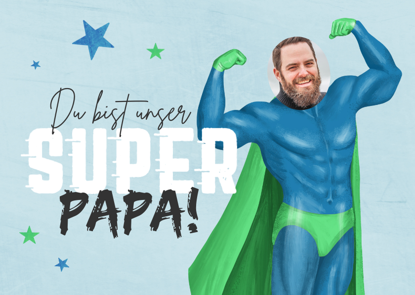 Vatertagskarten - Grußkarte Vatertag Superpapa