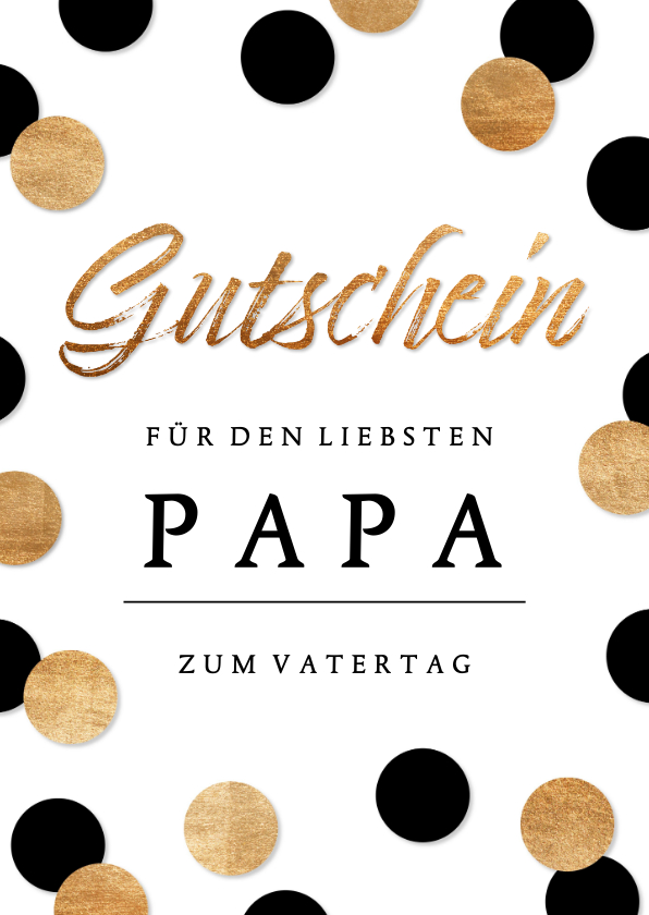 Vatertagskarten - Vatertag Gutscheinkarte Konfetti