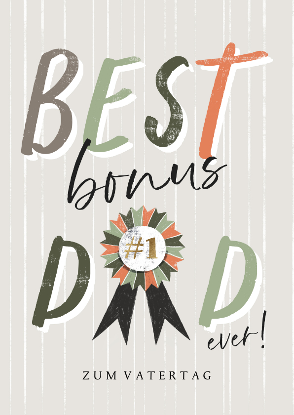 Vatertagskarten - Vatertagskarte 'Best Bonus Dad Ever'
