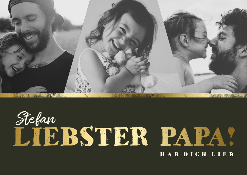Vatertagskarten - Vatertagskarte drei Fotos 'Liebster Papa!'