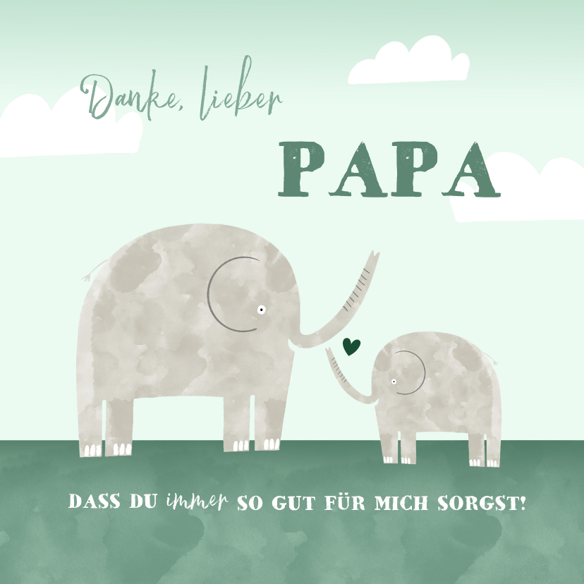 Vatertagskarten - Vatertagskarte Elefanten
