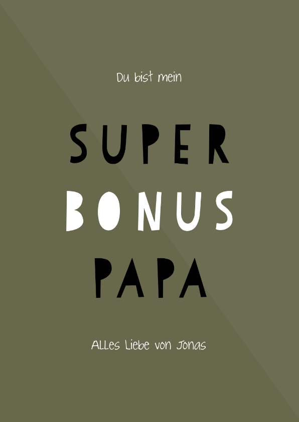 Vatertagskarten - Vatertagskarte Super Bonus Papa
