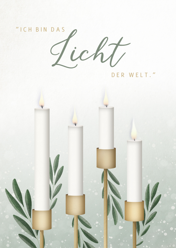 Weihnachtskarten - Adventskarte christlich vier Kerzen