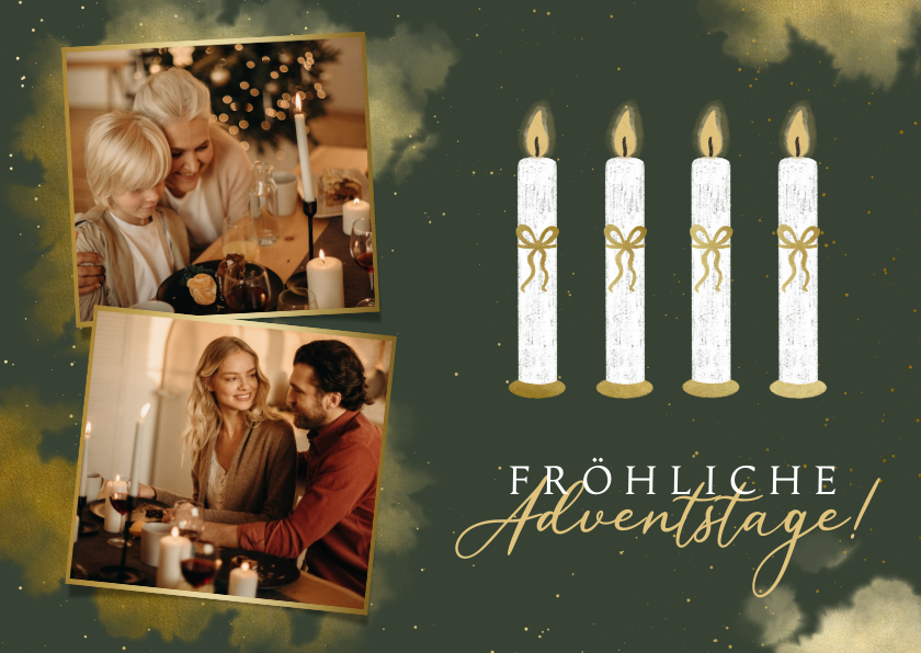 Weihnachtskarten - Adventskarte Kerzen und Fotos