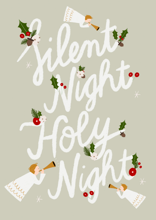 Weihnachtskarten - Christliche Weihnachtskarte Silent Night Holy Night