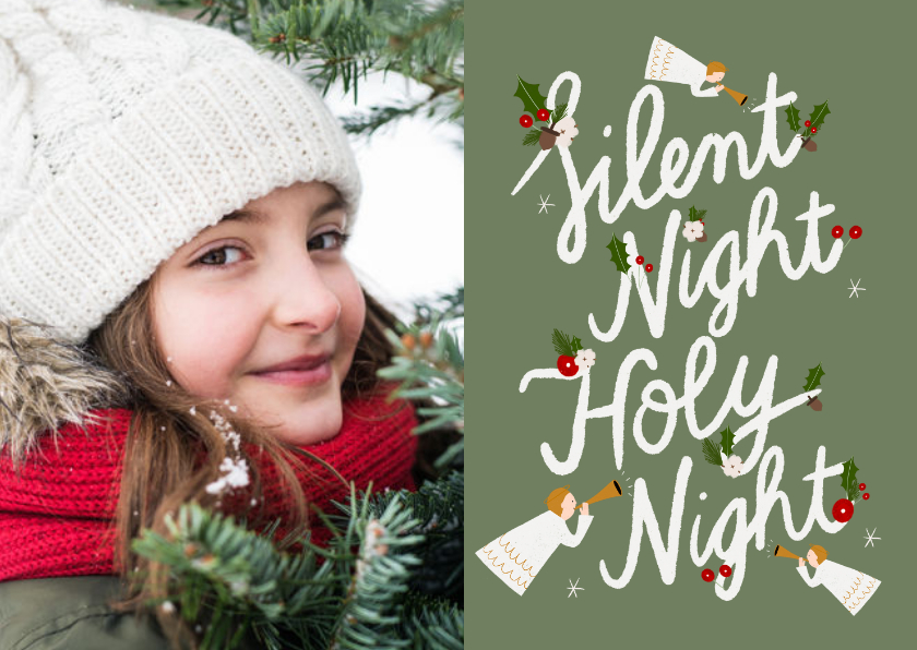 Weihnachtskarten - Christliche Weihnachtskarte Silent Night mit Foto
