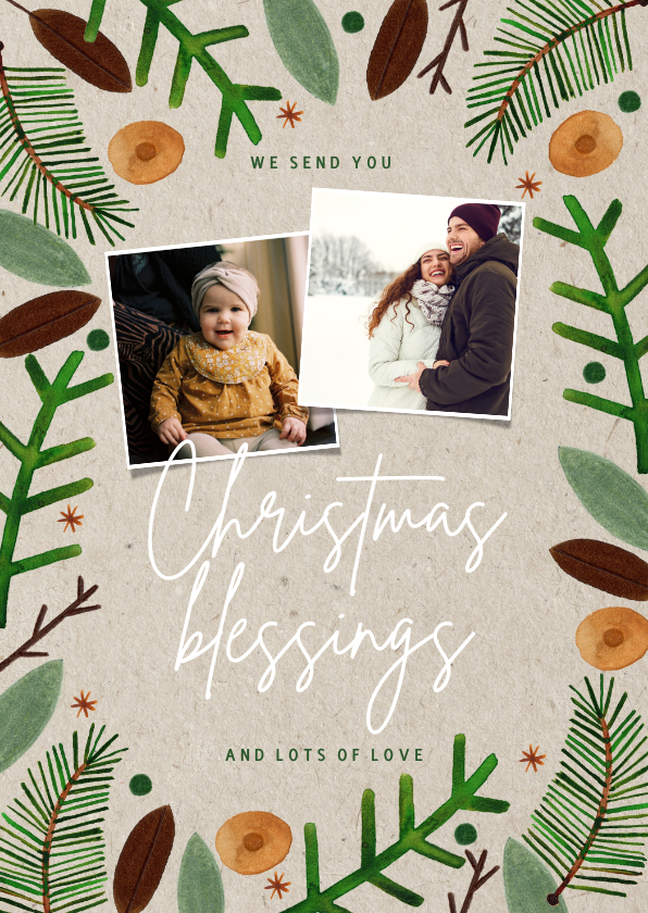 Weihnachtskarten - Foto-Weihnachtskarte 'Christmas blessings'