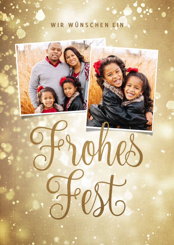 Weihnachtskarten - 'Frohes Fest' Weihnachtskarte Fotos auf Gold