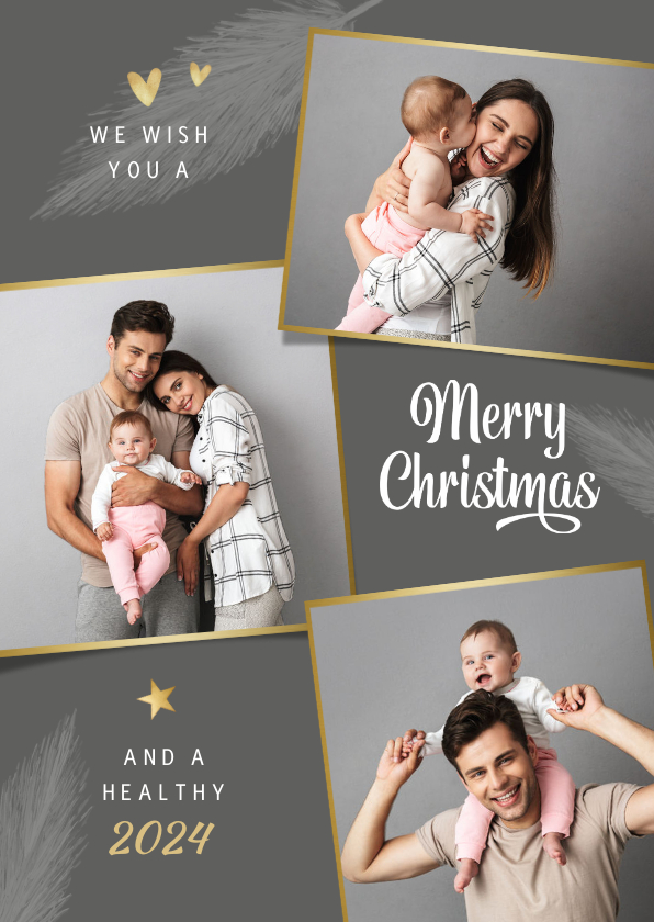 Weihnachtskarten - Grußkarte Weihnachten Fotocollage 'Merry Christmas'