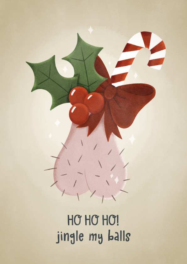Weihnachtskarten - Humorvolle Weihnachtskarte 'jingle my balls'