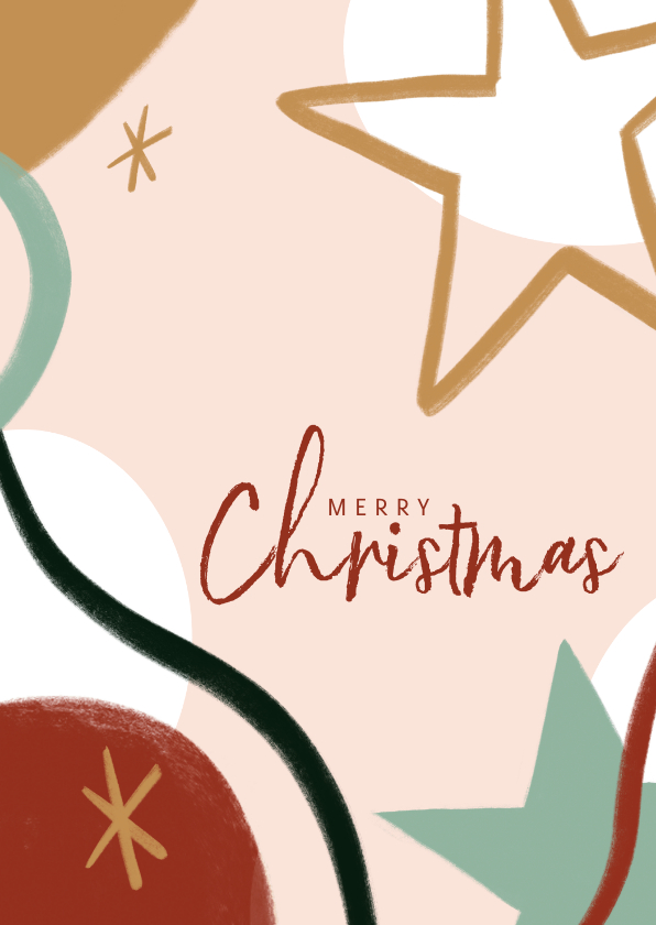 Weihnachtskarten - Trendy Weihnachtskarte Stern und Merry Christmas