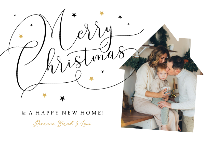 Weihnachtskarten - Umzugsweihnachtskarte mit Foto in Haus