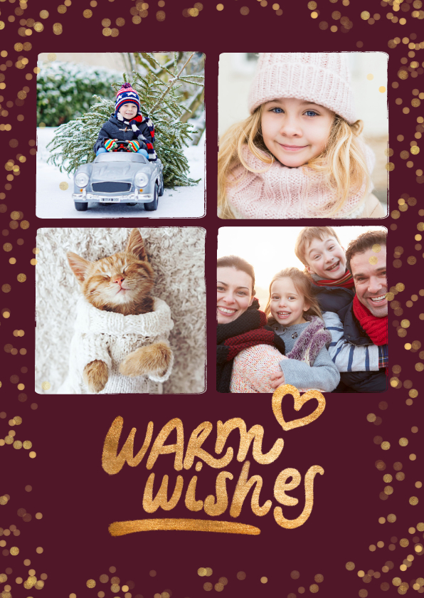 Weihnachtskarten - Weihnachts-Fotokarte 'Warm wishes'