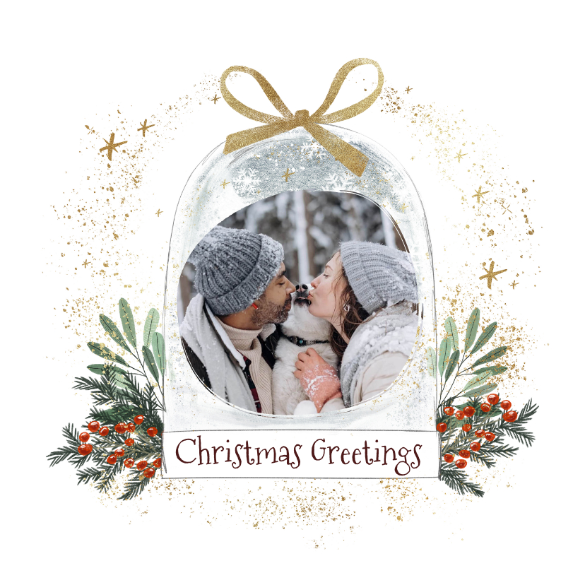 Weihnachtskarten - Weihnachtskarte 'Christmas Greetings' mit Foto