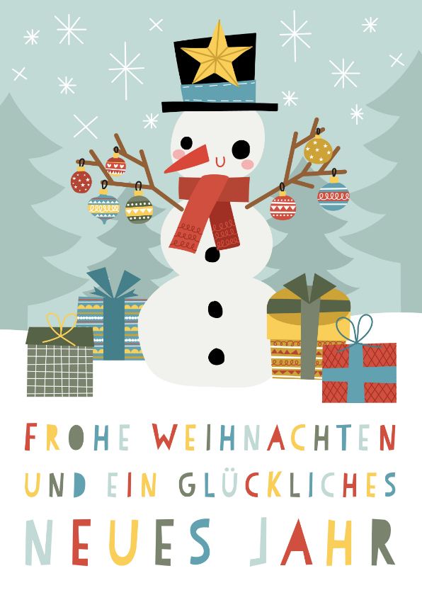 Weihnachtskarten - Weihnachtskarte Fröhlicher Schneemann