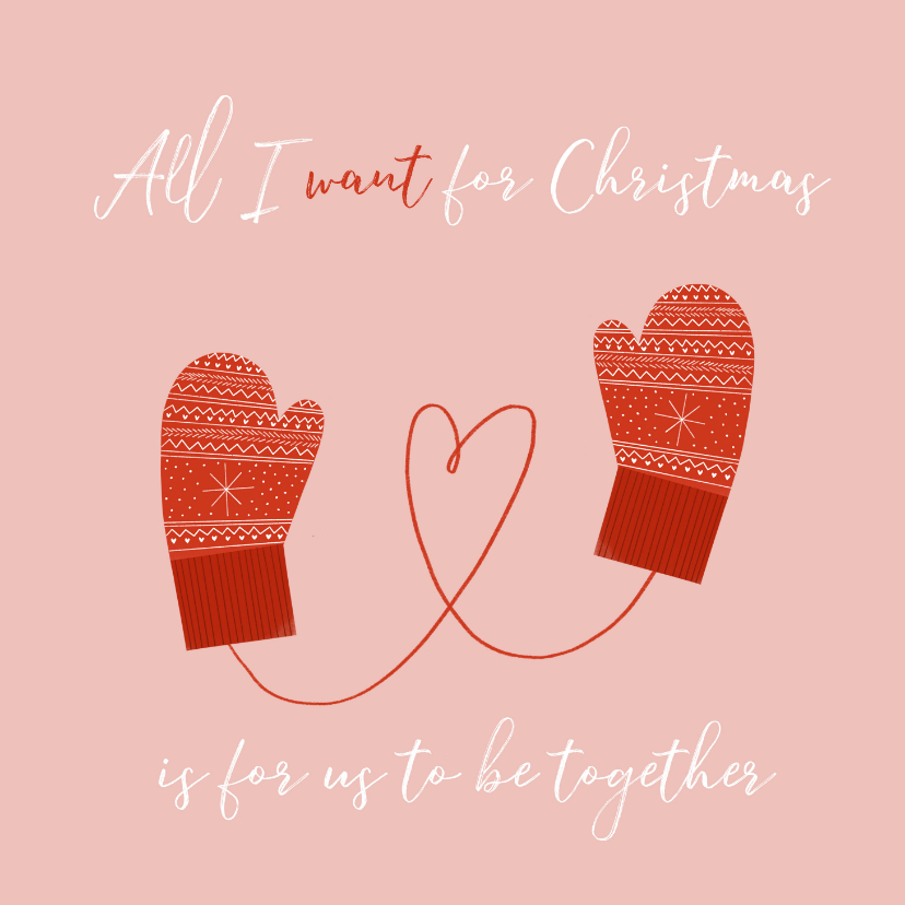 Weihnachtskarten - Weihnachtskarte Handschuhe 'Be together'