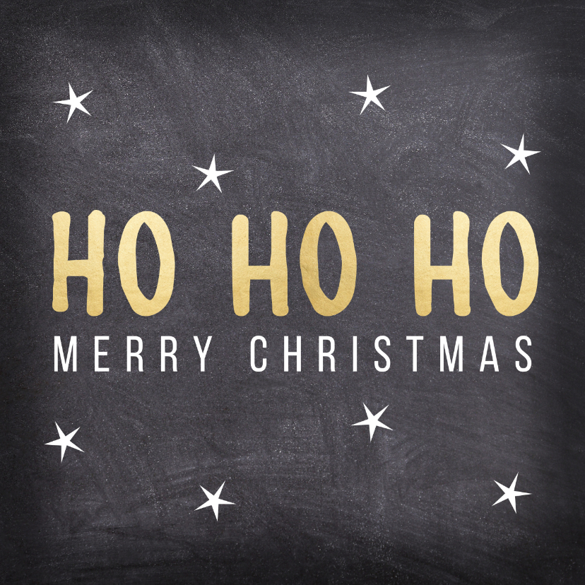 Weihnachtskarten - Weihnachtskarte 'HO HO HO' im Kreidelook