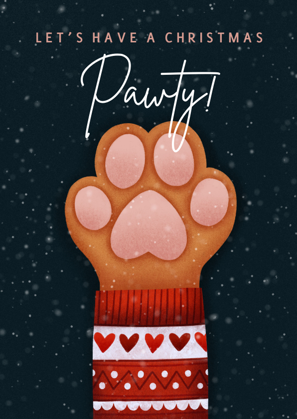 Weihnachtskarten - Weihnachtskarte Hundepfote