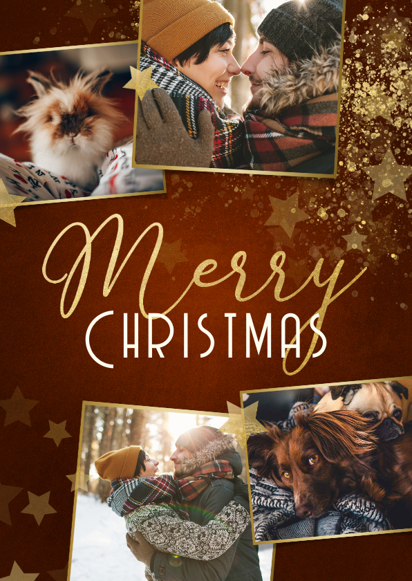 Weihnachtskarten - Weihnachtskarte 'Merry Christmas' Fotocollage