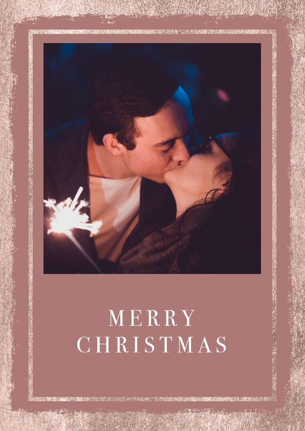 Weihnachtskarten - Weihnachtskarte minimalistisch mit eigenem Foto und Text