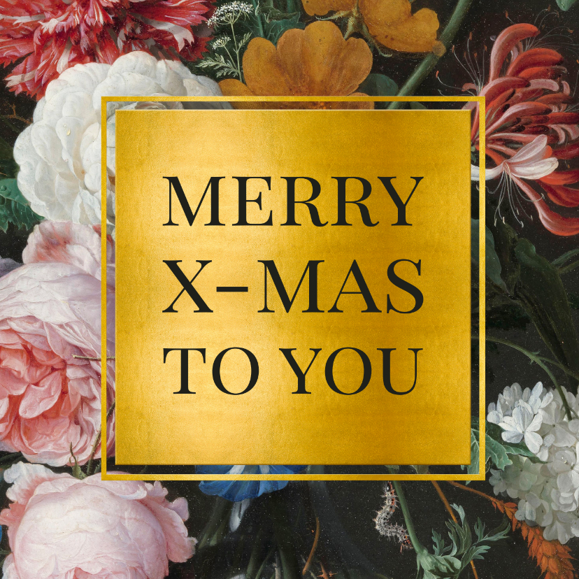 Weihnachtskarten - Weihnachtskarte mit Blumen-Stillleben alter Meister