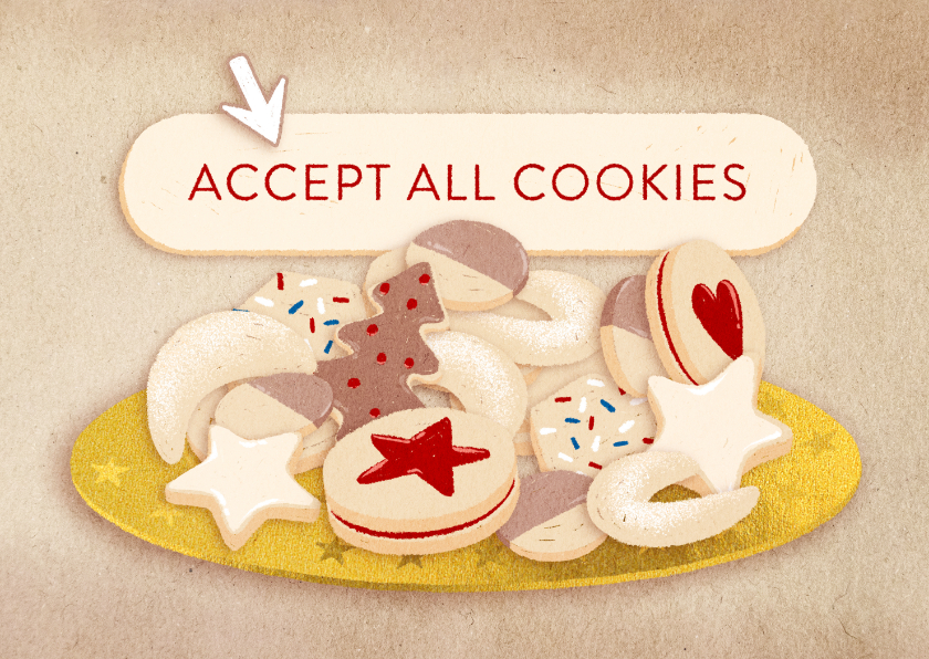 Weihnachtskarten - Weihnachtskarte mit Plätzchen "Cookie Consent"