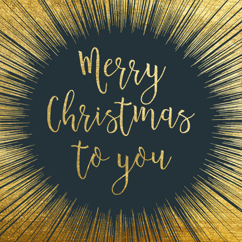 Weihnachtskarten - Weihnachtskarte mit Stern in Goldlook auf Schwarz