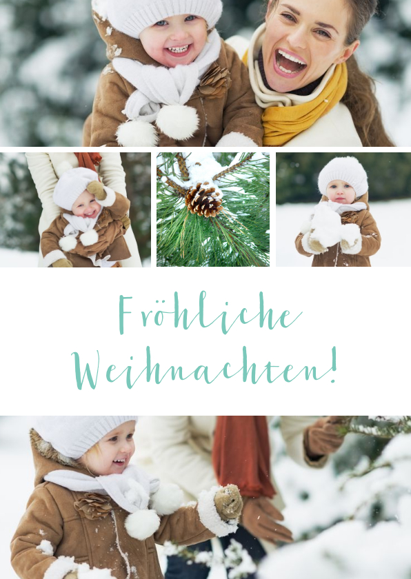 Weihnachtskarten - Weihnachtskarte mit vielen Fotos grafisch