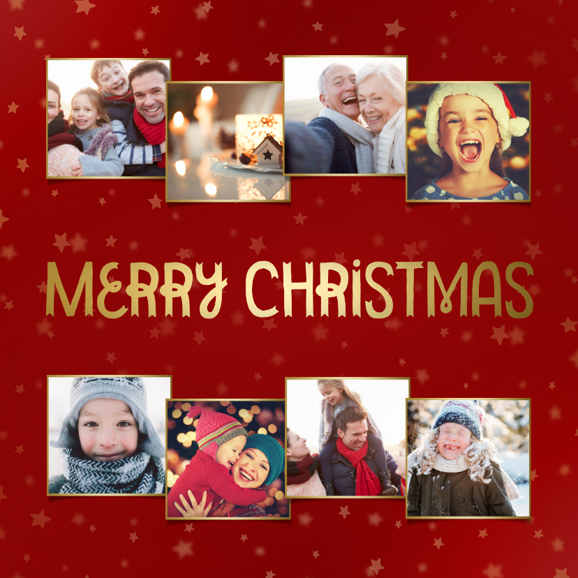 Weihnachtskarten - Weihnachtskarte mit vielen Fotos und Typografie