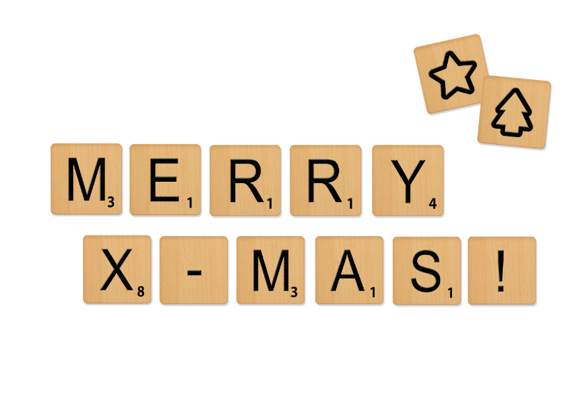 Weihnachtskarten - Weihnachtskarte Scrabble Merry Xmas