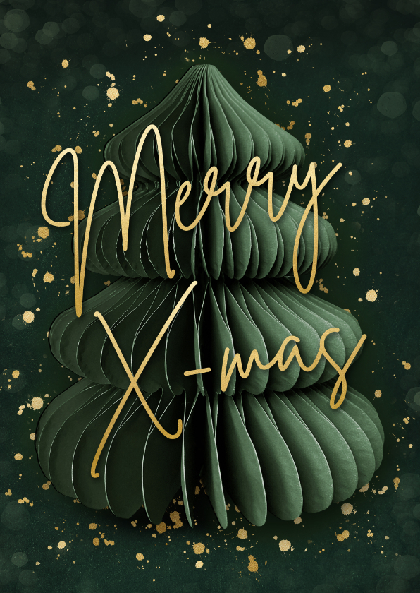Weihnachtskarten - Weihnachtskarte Tannenbaum Merry X-mas