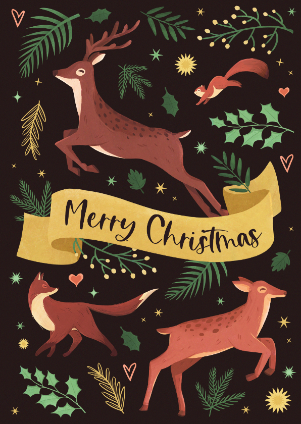 Weihnachtskarten - Weihnachtskarte Waldtiere